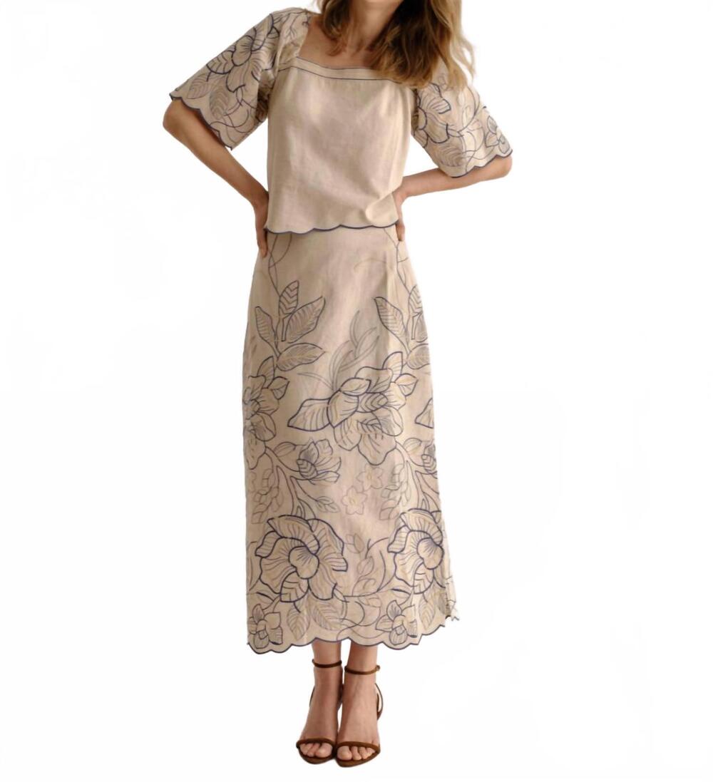 NEW CARTOLINA NANTUCKET bryn top in natural linen